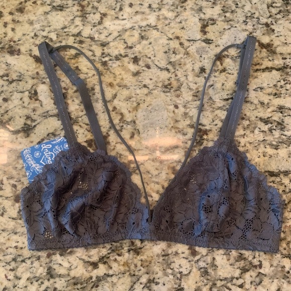 NWT Free People Front Strap Triangle Bra XS Gray X-Small - Picture 5 of 9